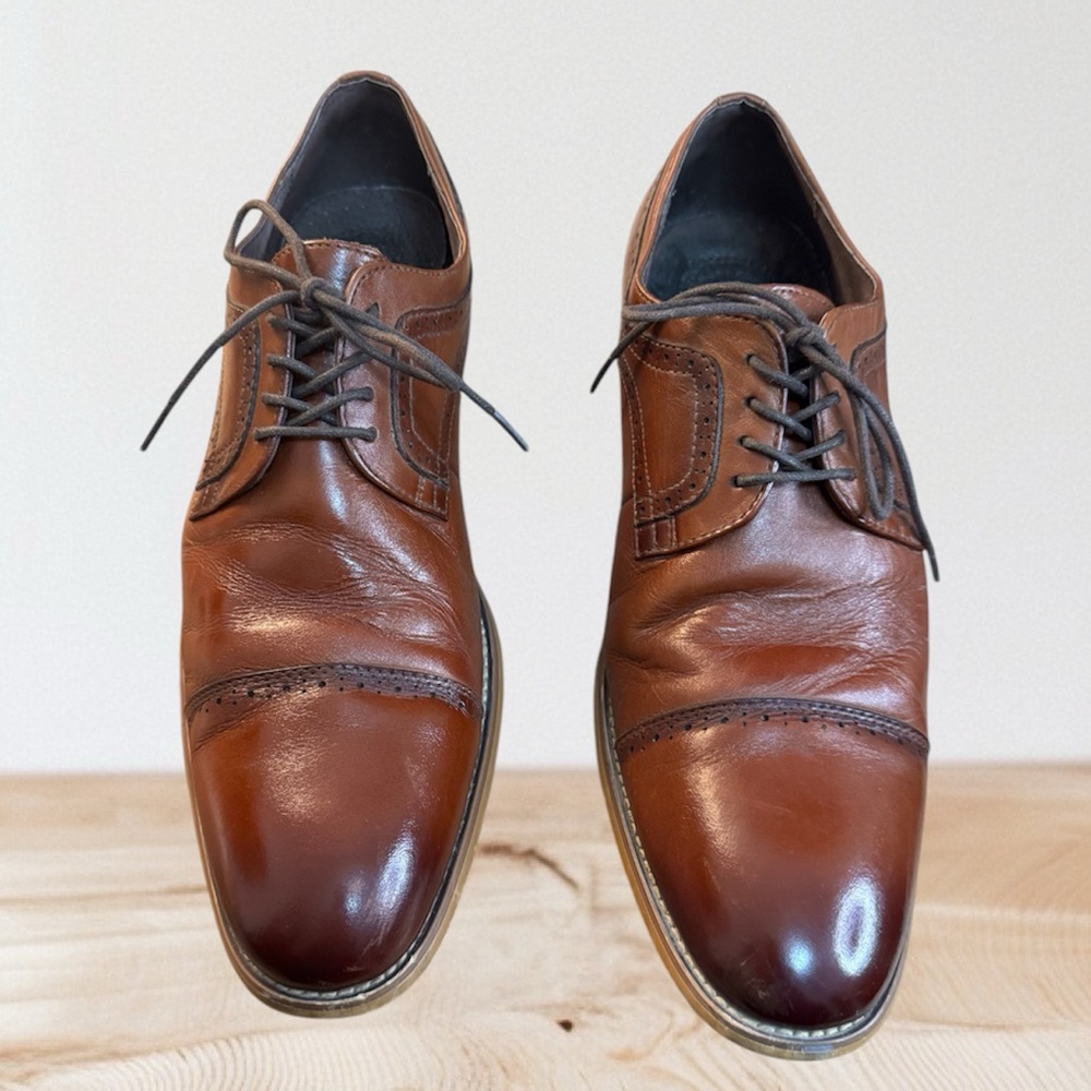Stacy Adams Men's Leather Cap Toe Oxford Shoes Size 11M